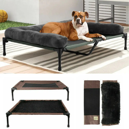 XL Cooling Dog Bed with Bolster – Elevated & Waterproof
