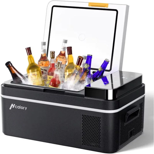 HCALORY 12V Car Refrigerator – 22Qt Portable Freezer with Touchscreen & Compressor Cooling