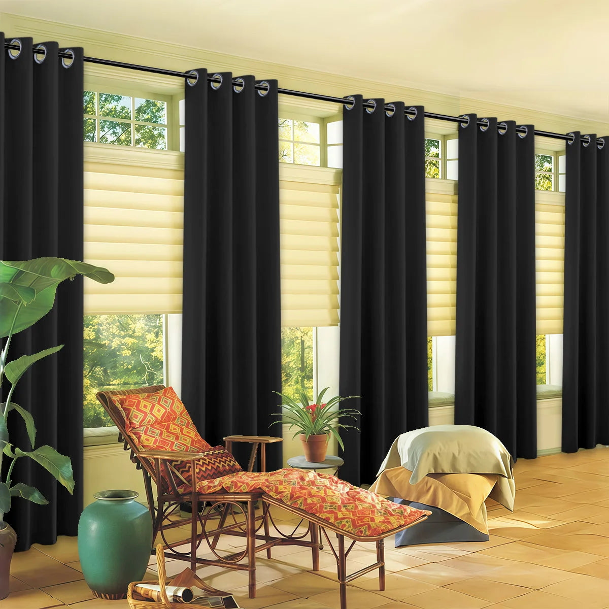 4-Piece Blackout Curtains – Grommet Top Thermal Insulated Panels for Bedroom & Living Room