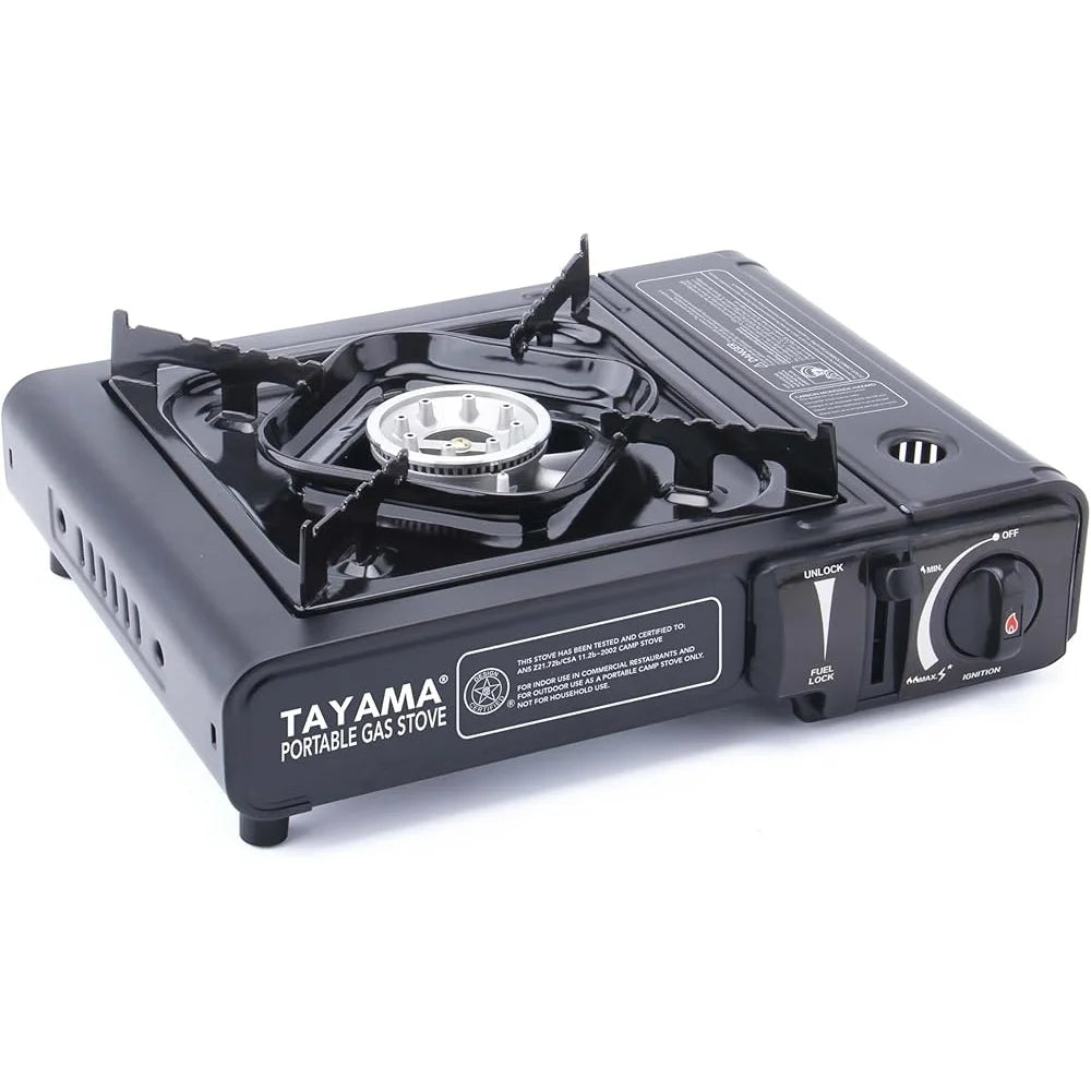 Portable Butane Gas Camping Stove – 8,000 BTU with Automatic Ignition, Carrying Case & User Manual