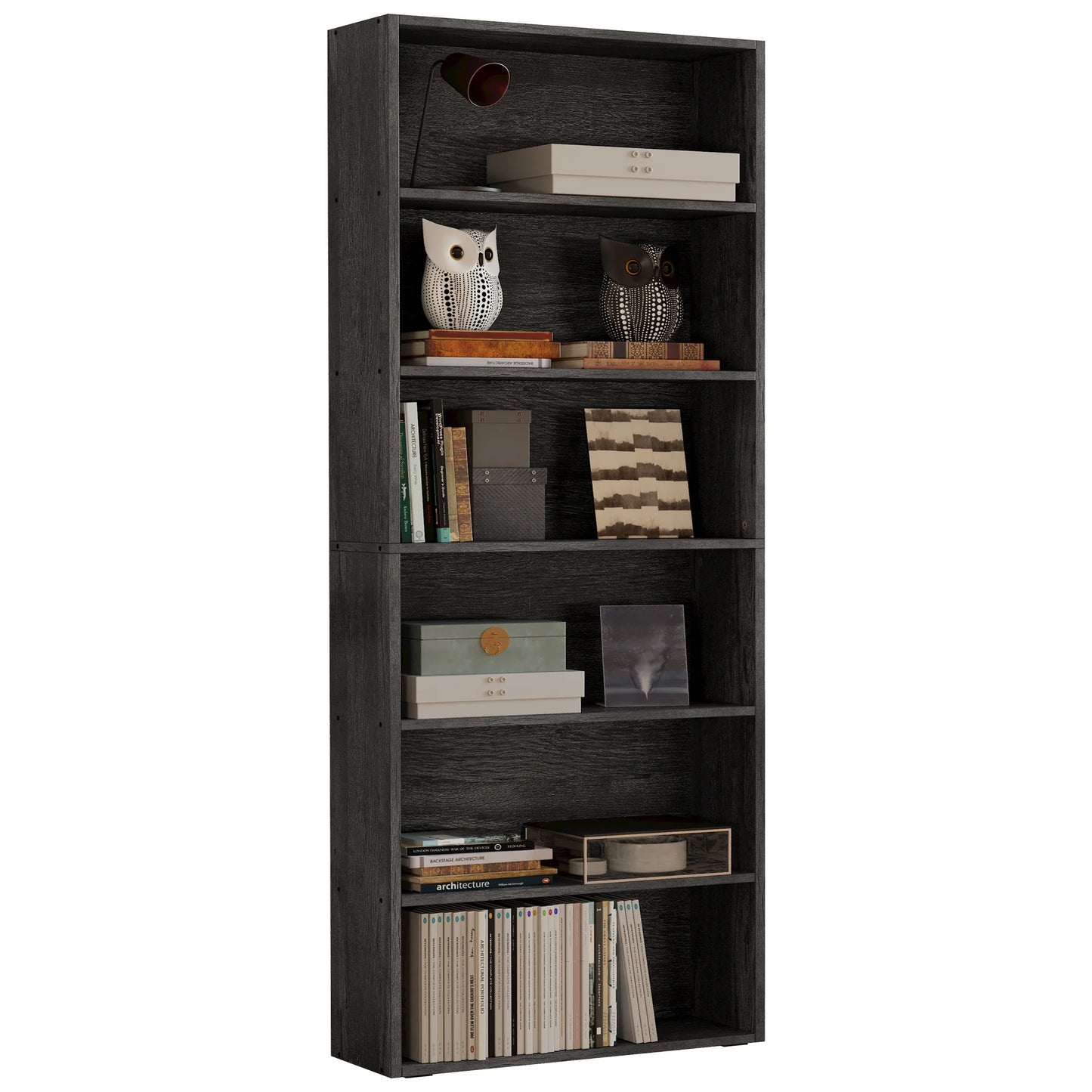 IRONCK Industrial 6-Shelf Bookcase – 70" Tall Floor-Standing Bookshelf for Storage & Display