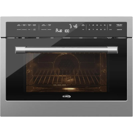 KoolMore 24" Built-in Convection Oven & Microwave Combo – 1000W Power, Broil Function, Soft Close Door (KM-CWO24-SS)
