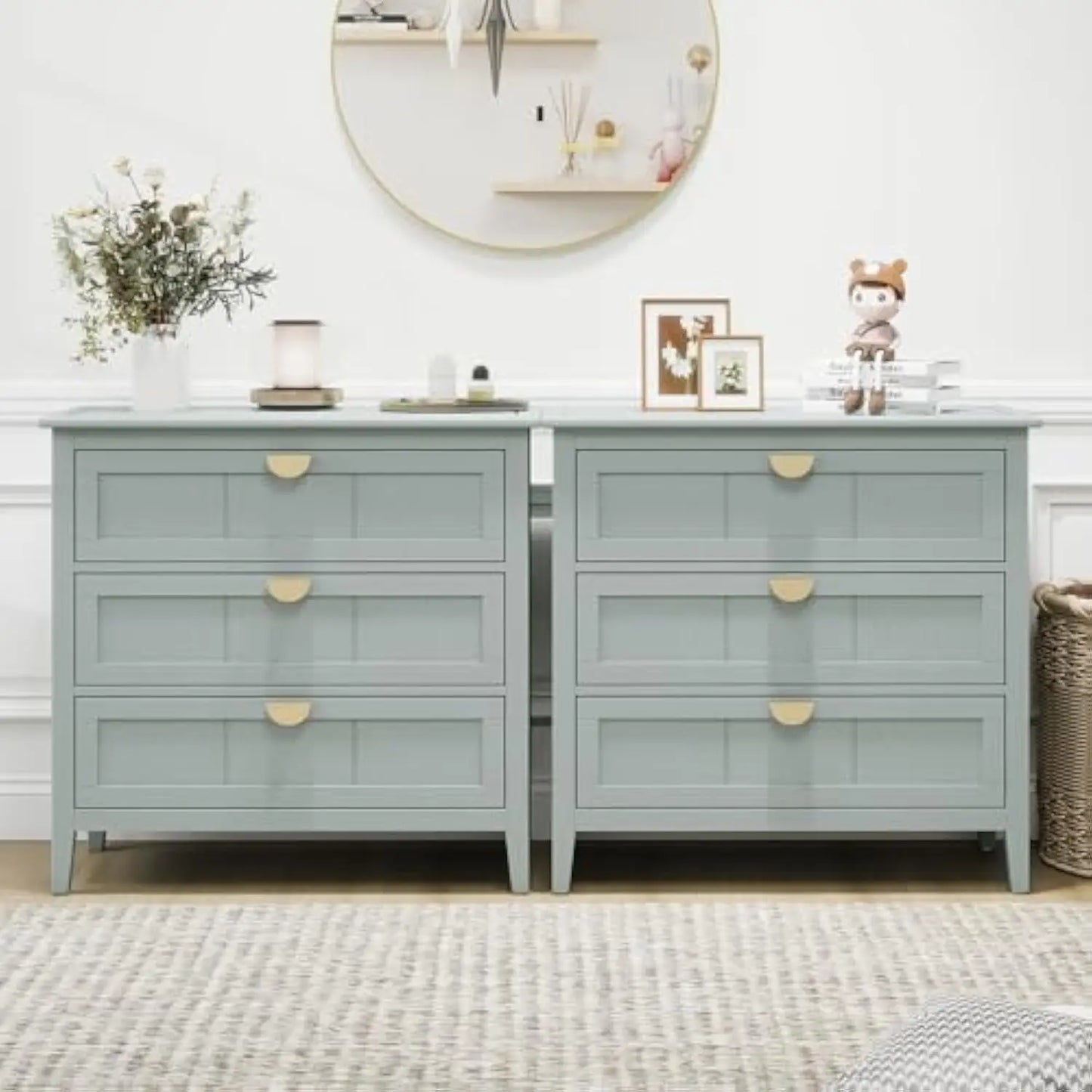 Modern 3-Drawer Wood Dresser – Farmhouse Chest & Bedroom Cabinet (30" Wide)