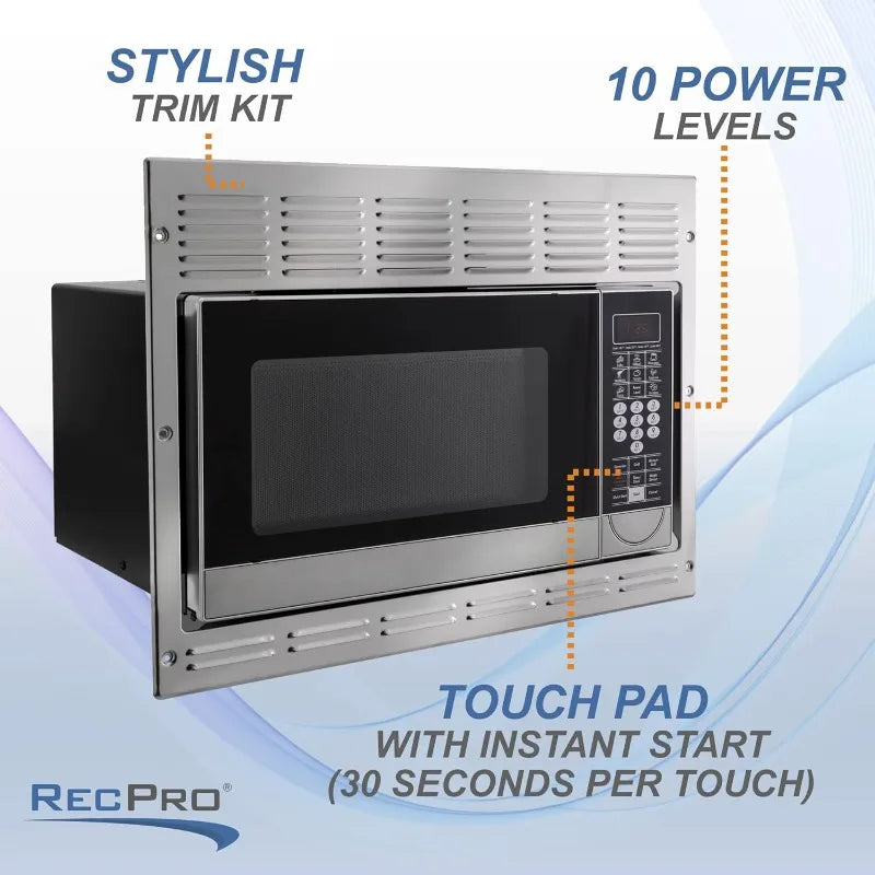 RecPro RV Convection Microwave – 1.1 cu. ft Stainless Steel 120V Appliance, Direct Replacement for Greystone