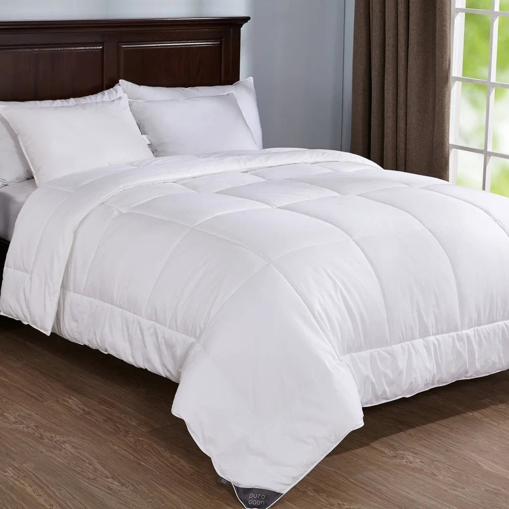 400-Thread Count Down Alternative Comforter – Twin Size Hypoallergenic Duvet Insert, Soft Cotton Fabric, All-Season Use