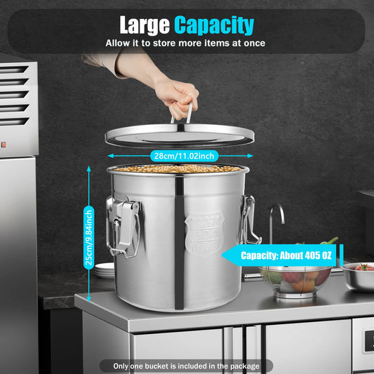 Large Airtight Vacuum Canister – 304 Stainless Steel Food Storage Jar for Kitchen
