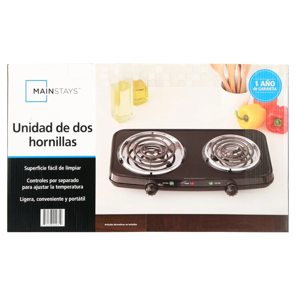 Portable Double Burner Hot Plate – 1800W Electric Stove, Adjustable Temperature