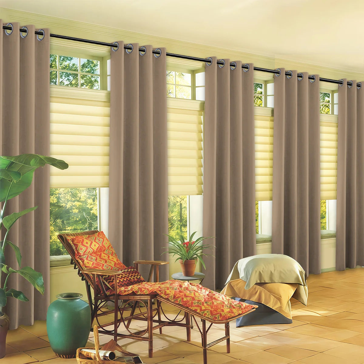 4-Piece Blackout Curtains – Grommet Top Thermal Insulated Panels for Bedroom & Living Room