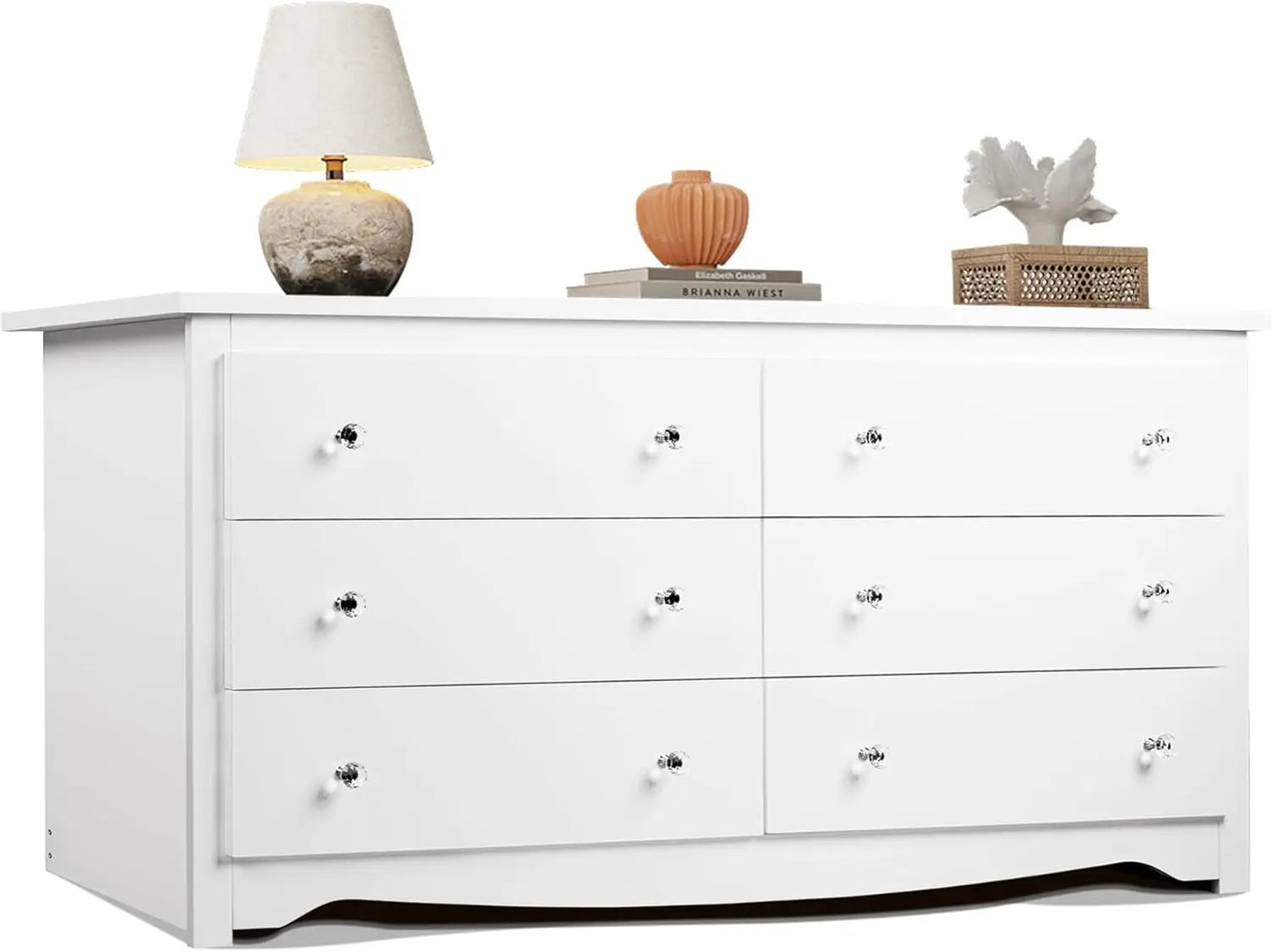 Wooden 6-Drawer Wide Dresser – Modern Chest & Closet Organizer