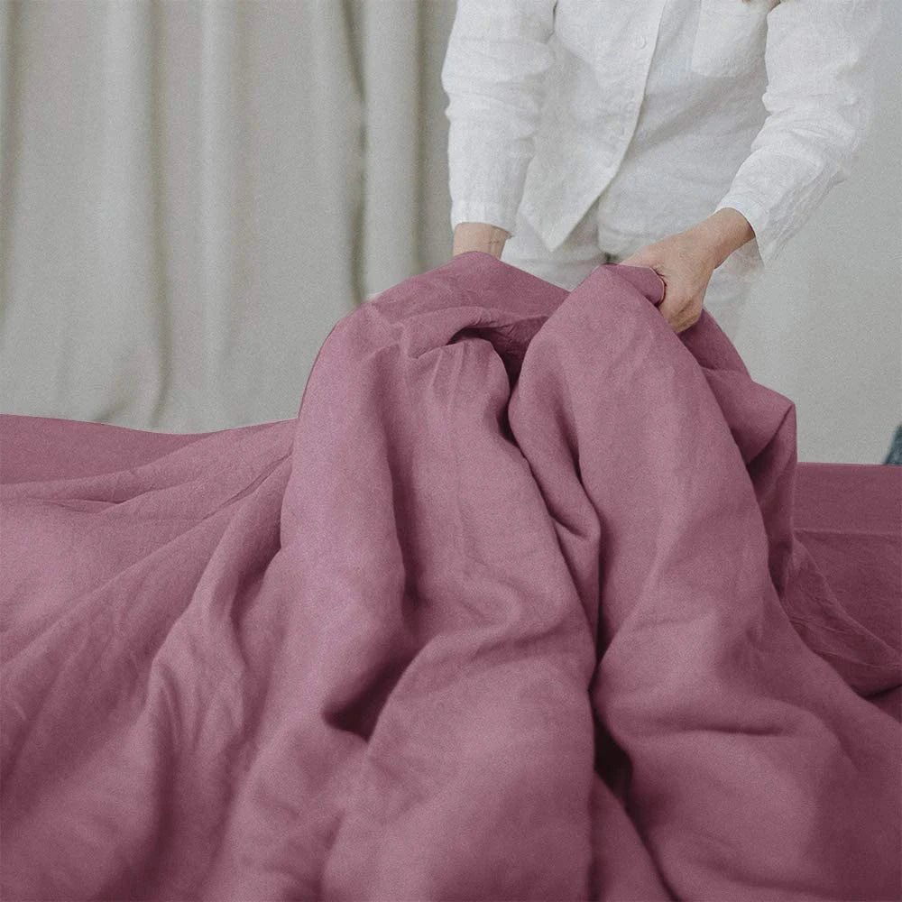 Simple&Opulence 100% Linen Bedding Set – 3-Piece Boho Comforter & Duvet Cover