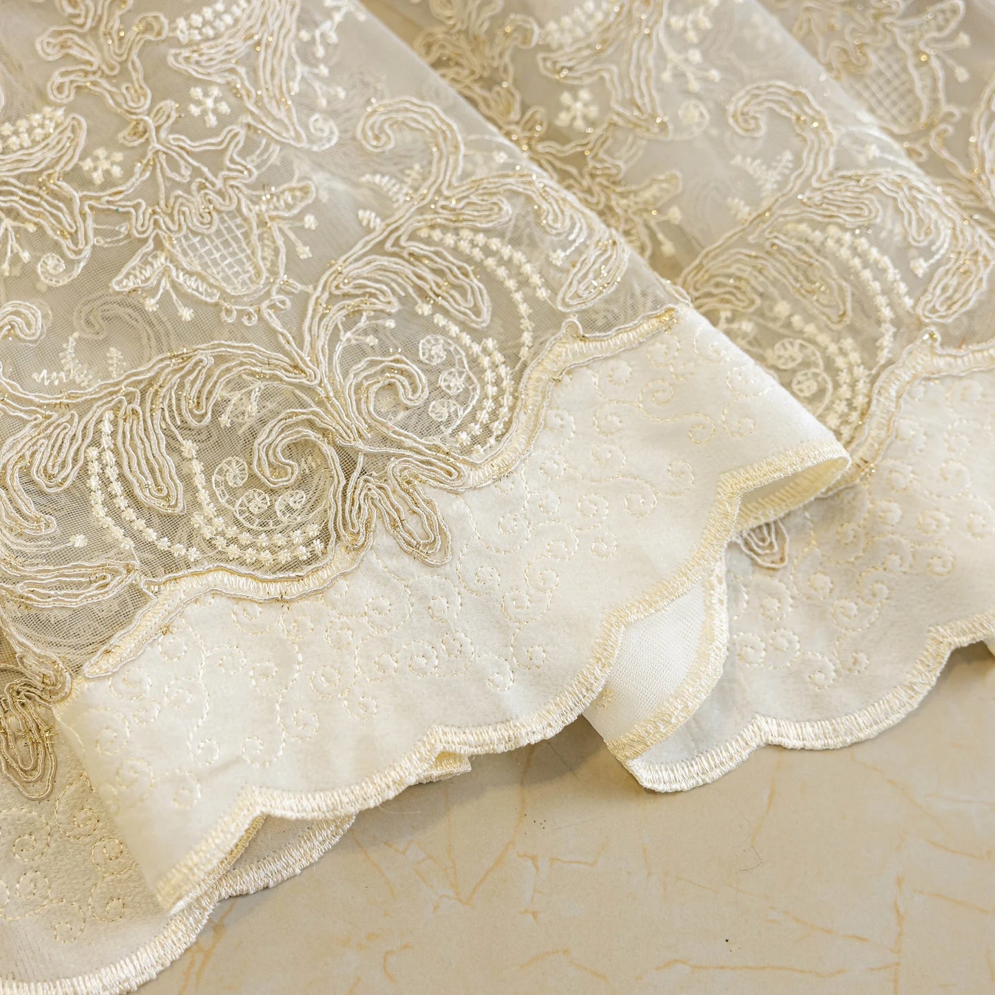 Luxurious 3D Embroidery Curtains – Elegant Drapes for Living Room & Bedroom