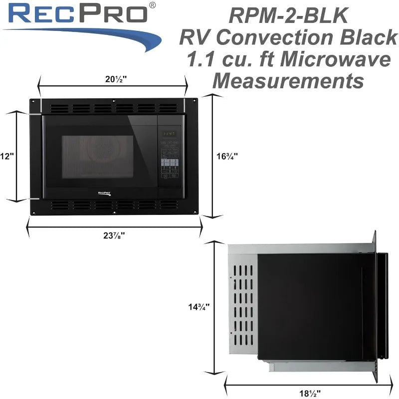 RecPro RV Convection Microwave – 1.1 cu. ft Black, 120V | Direct Replacement for High Pointe & Greystone