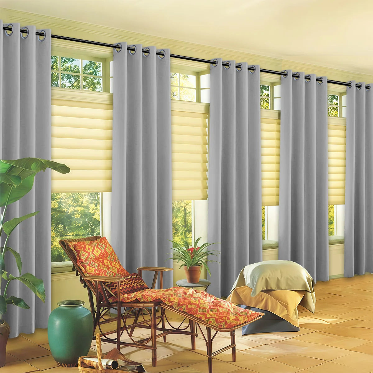 4-Piece Blackout Curtains – Grommet Top Thermal Insulated Panels for Bedroom & Living Room
