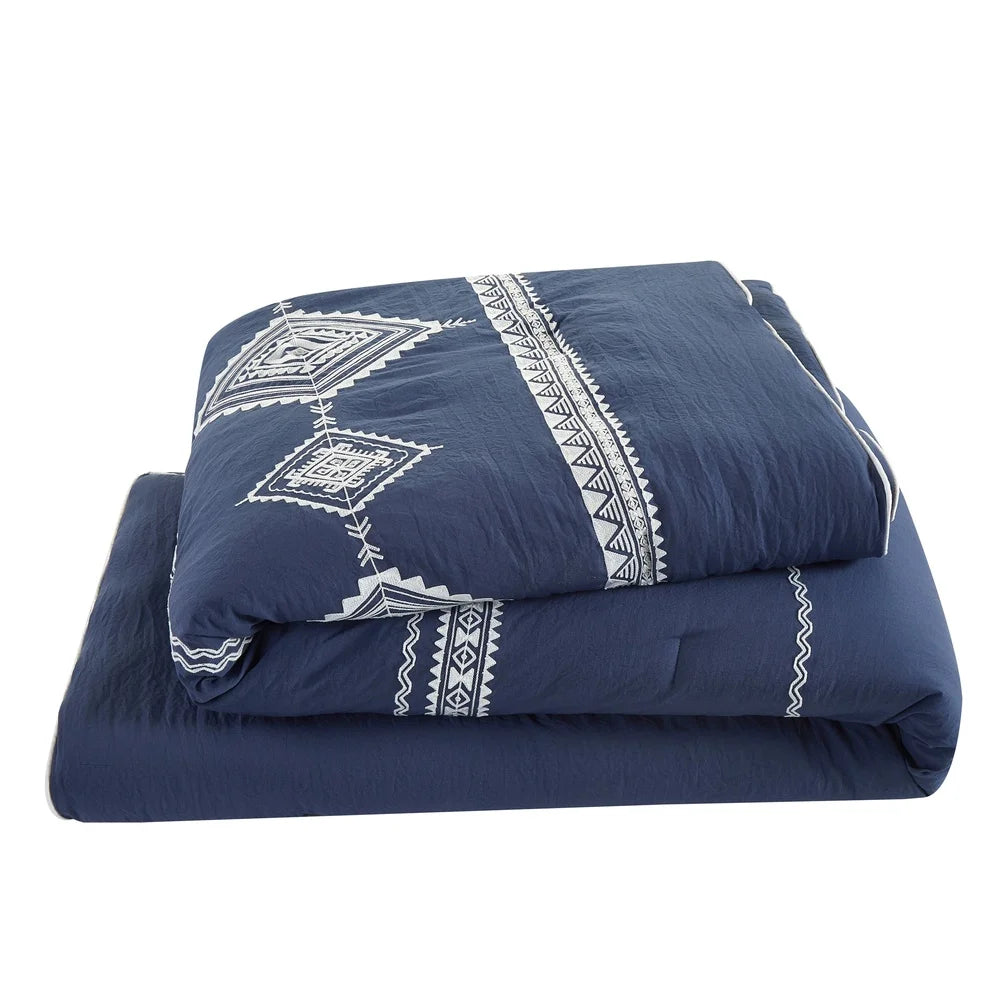 Navy 12-Piece Bed-in-a-Bag Comforter Set (Queen)