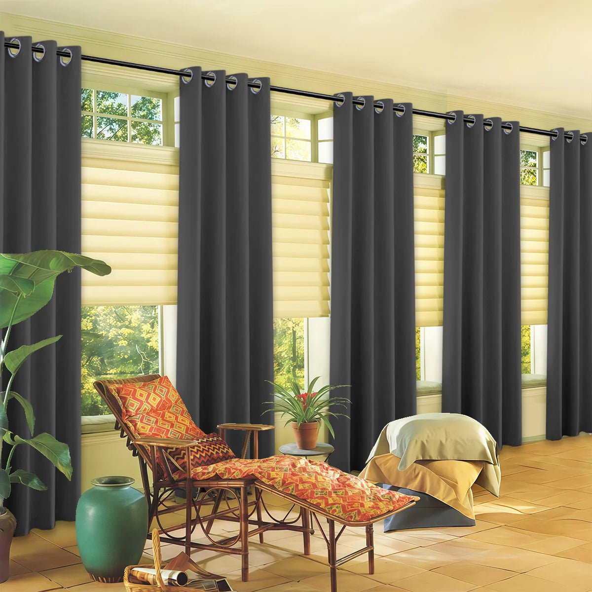 4-Piece Blackout Curtains – Grommet Top Thermal Insulated Panels for Bedroom & Living Room