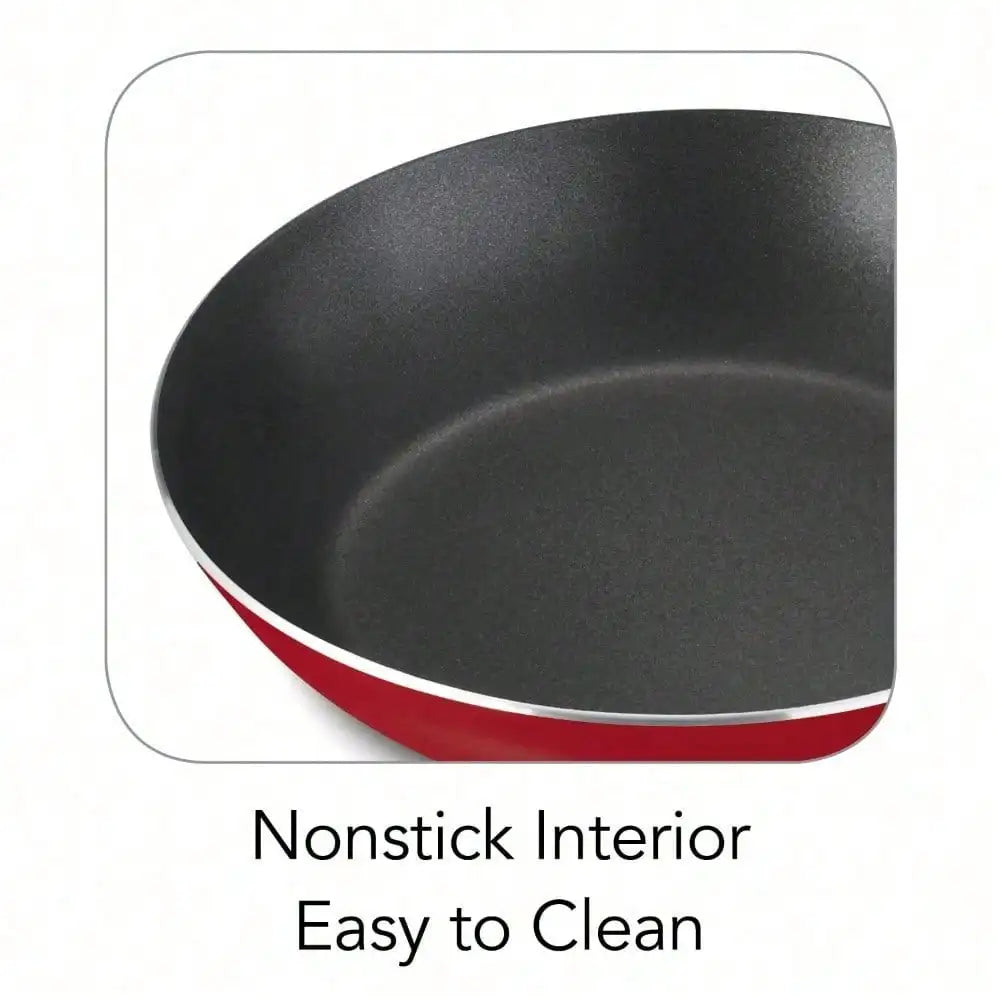 9-Piece Nonstick Cookware Set – Red Pots & Pans with Lids
