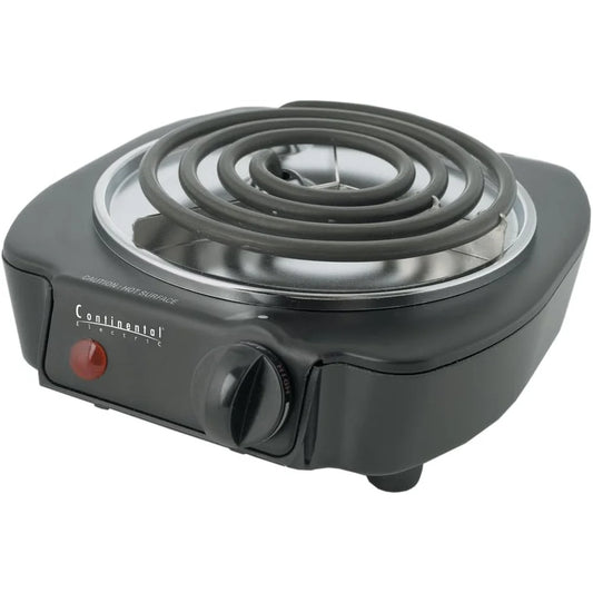 1100W Portable Electric Stove – Single Burner Coil Hot Plate with Adjustable Temperature & Power Indicator Light