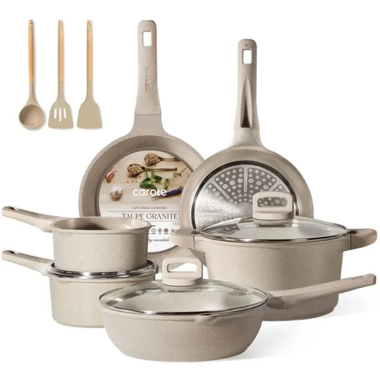 Carote 12-Piece Nonstick Cookware Set – Induction Ready Pots & Pans for Everyday Cooking