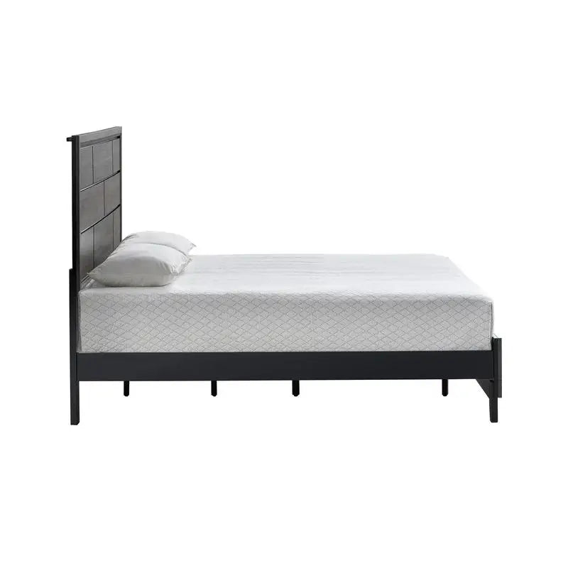 Gray Queen Bed Frame, Stylish Modern Design (Mattress Not Included)