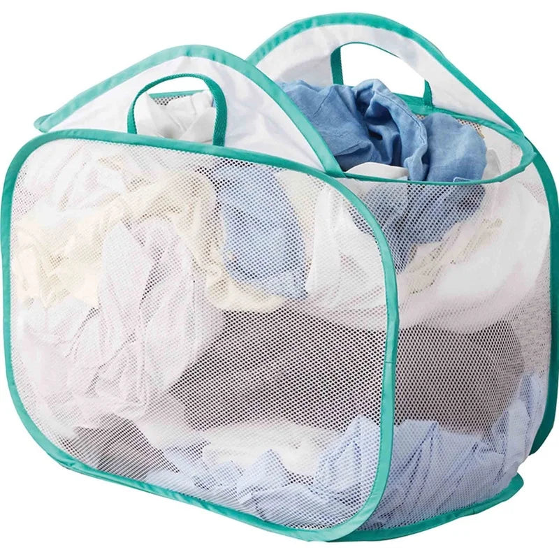 4-Pack Collapsible Mesh Laundry Hampers – Ventilated & Durable Pop-Up Baskets