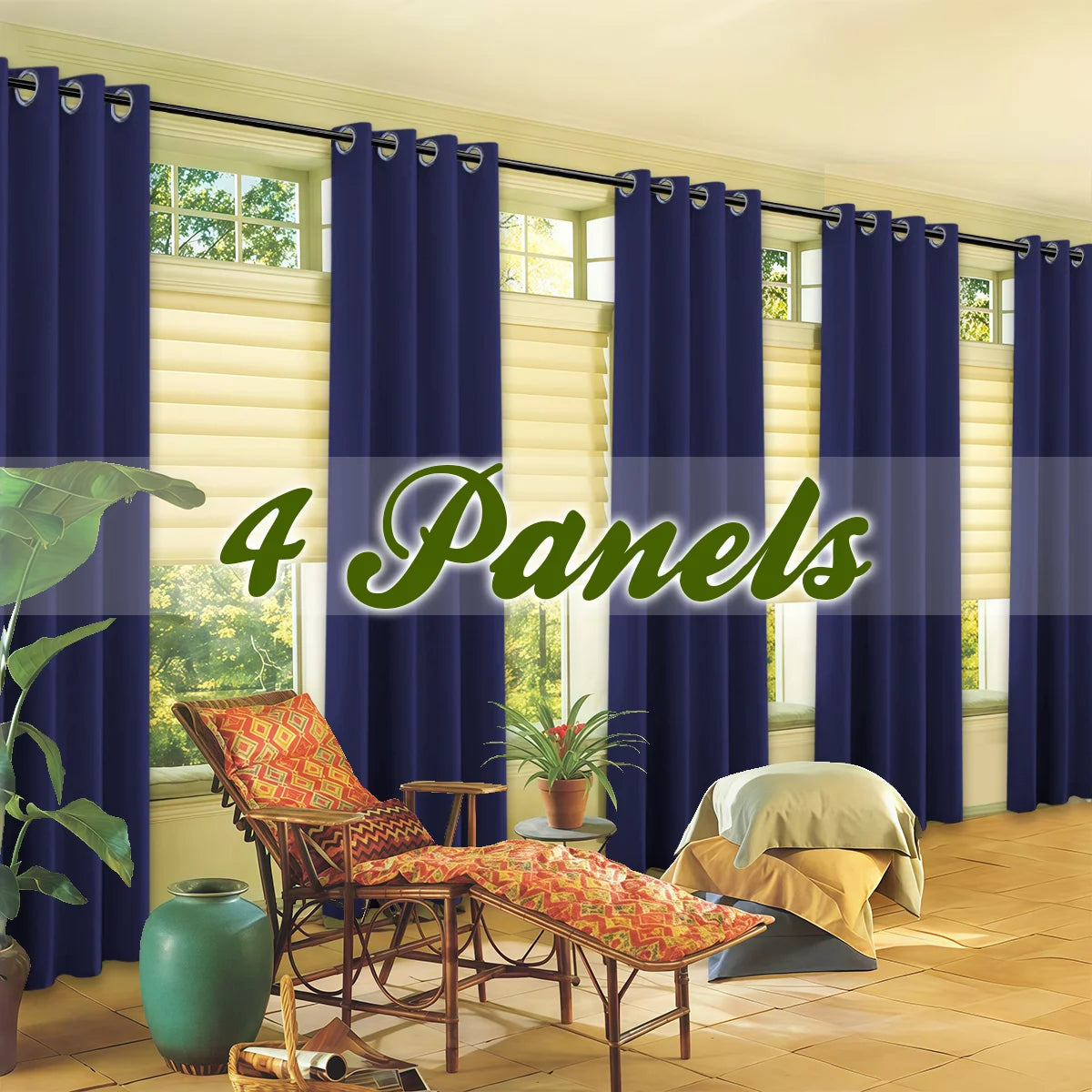 4-Piece Blackout Curtains – Grommet Top Thermal Insulated Panels for Bedroom & Living Room
