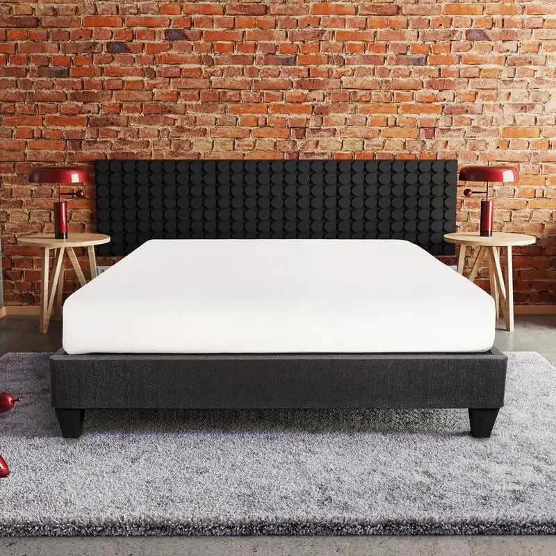 Twin XL Upholstered Platform Bed Frame, Dark Grey, Modern Easy-Assembly Design