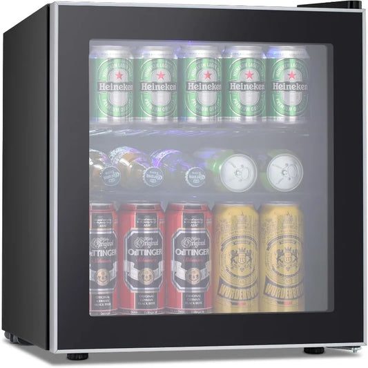 60-Can Beverage Mini Fridge – Glass Door Drink Cooler with Removable Shelves for Beer, Soda & Winebeverage mini fridge, 60 can drink cooler, glass door mini fridge, soda and beer fridge, wine and beverage cooler, compact dr