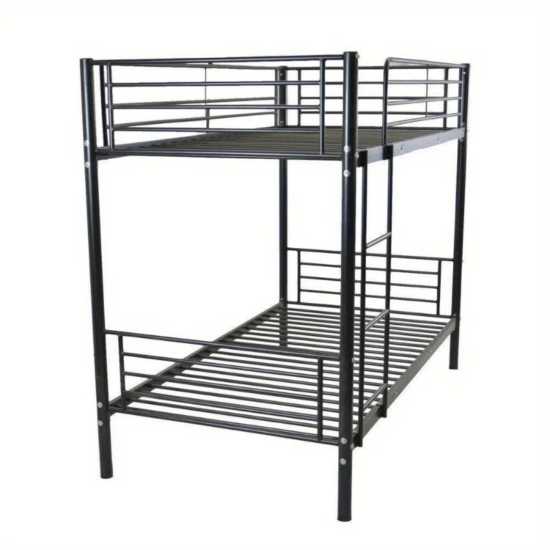 Modern Metal Twin over Twin Bunk Beds Frame Ladder Adult Children Bedroom Dorm
