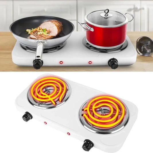 2000W Dual Coil Hot Plate – Portable Electric Stove with 5 Temperature Levels