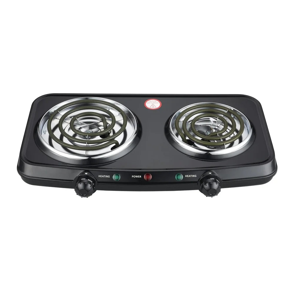 Portable Double Burner Hot Plate – 1800W Electric Stove, Adjustable Temperature