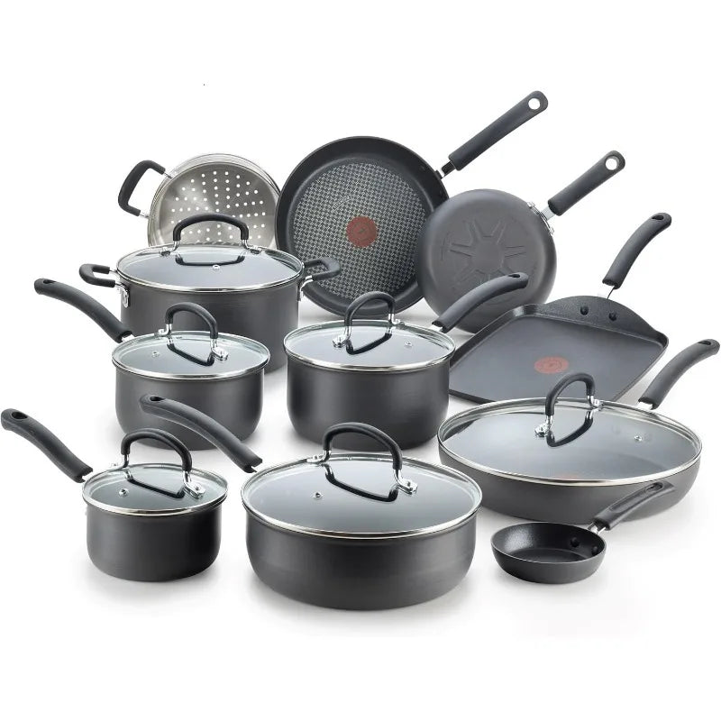 T-fal Ultimate Hard Anodized Nonstick Cookware Set, 17-Piece – Oven & Broiler Safe