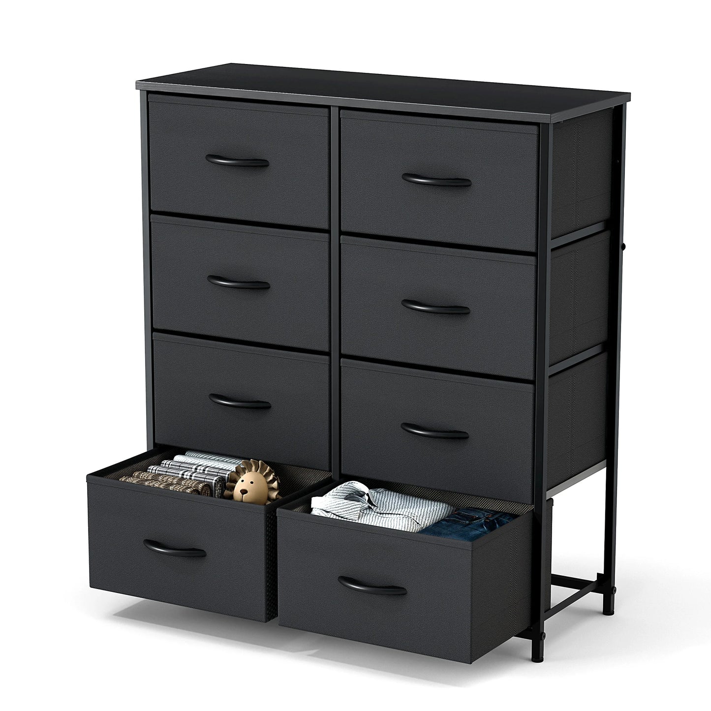 JHK Children’s Wardrobe with 8 Fabric Drawers – Bedroom Storage Cabinet with Steel Frame | Clothes Closet & Home Furniture Organizer