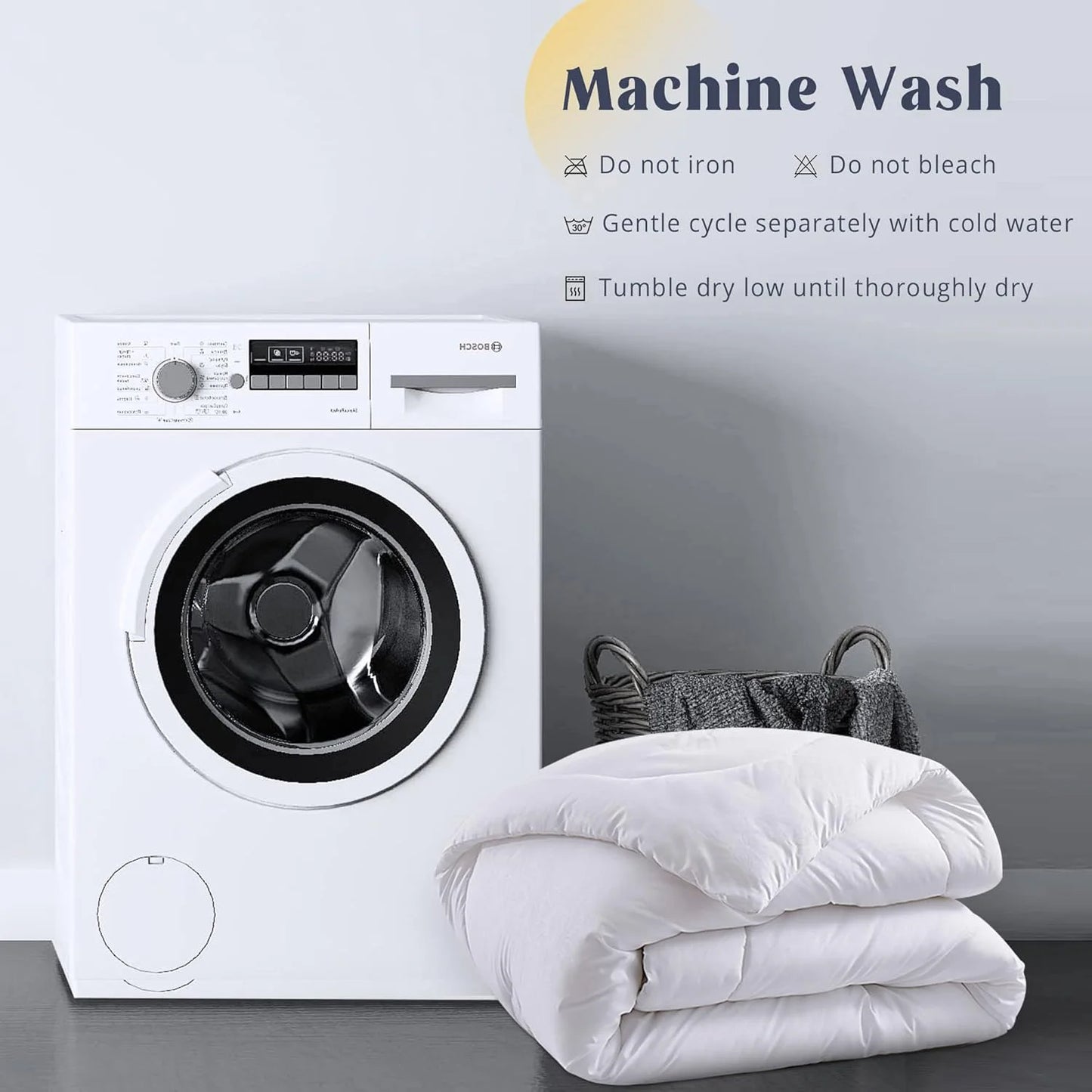 Tex Stead All-Season Down Alternative Comforter – Queen Size Duvet Insert with Corner Tabs, Hotel Collection Bedding