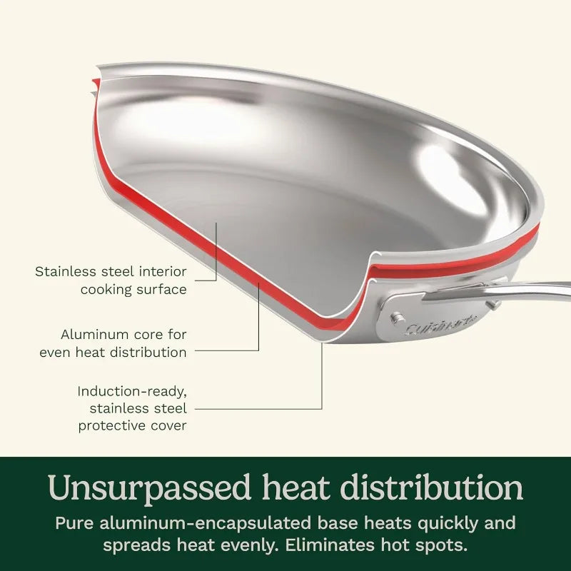 Cuisinart Chef's Classic 11-Piece Stainless Steel Cookware Set – Durable Pots & Pans with Glass Lids, 77-11G