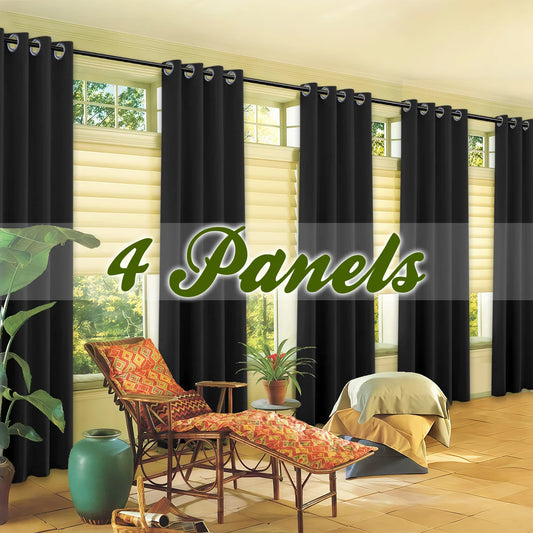 4-Piece Blackout Curtains – Grommet Top Thermal Insulated Panels for Bedroom & Living Room