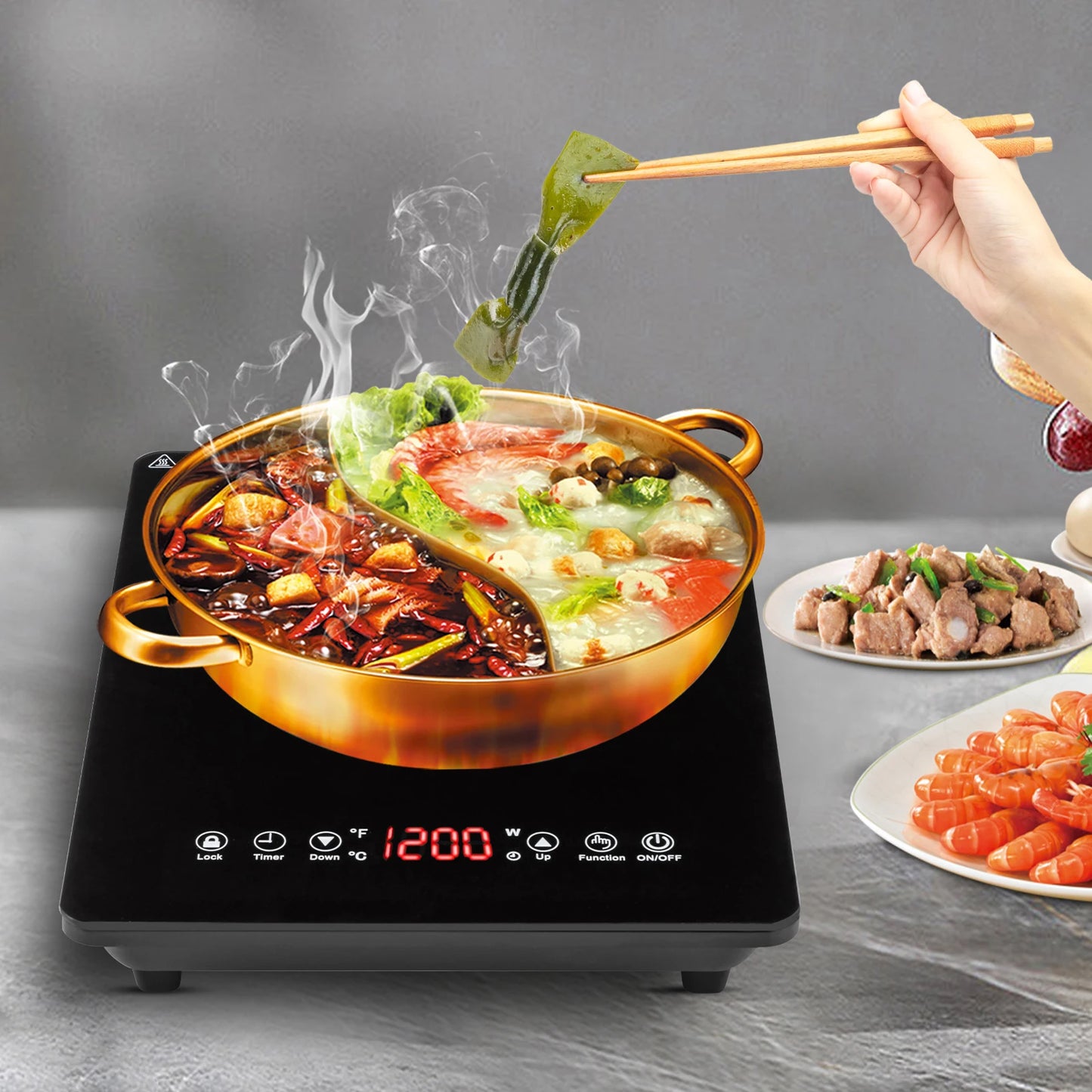 Sweetmile Portable Induction Cooktop – 1800W Sensor Touch Stove with Safety Lock