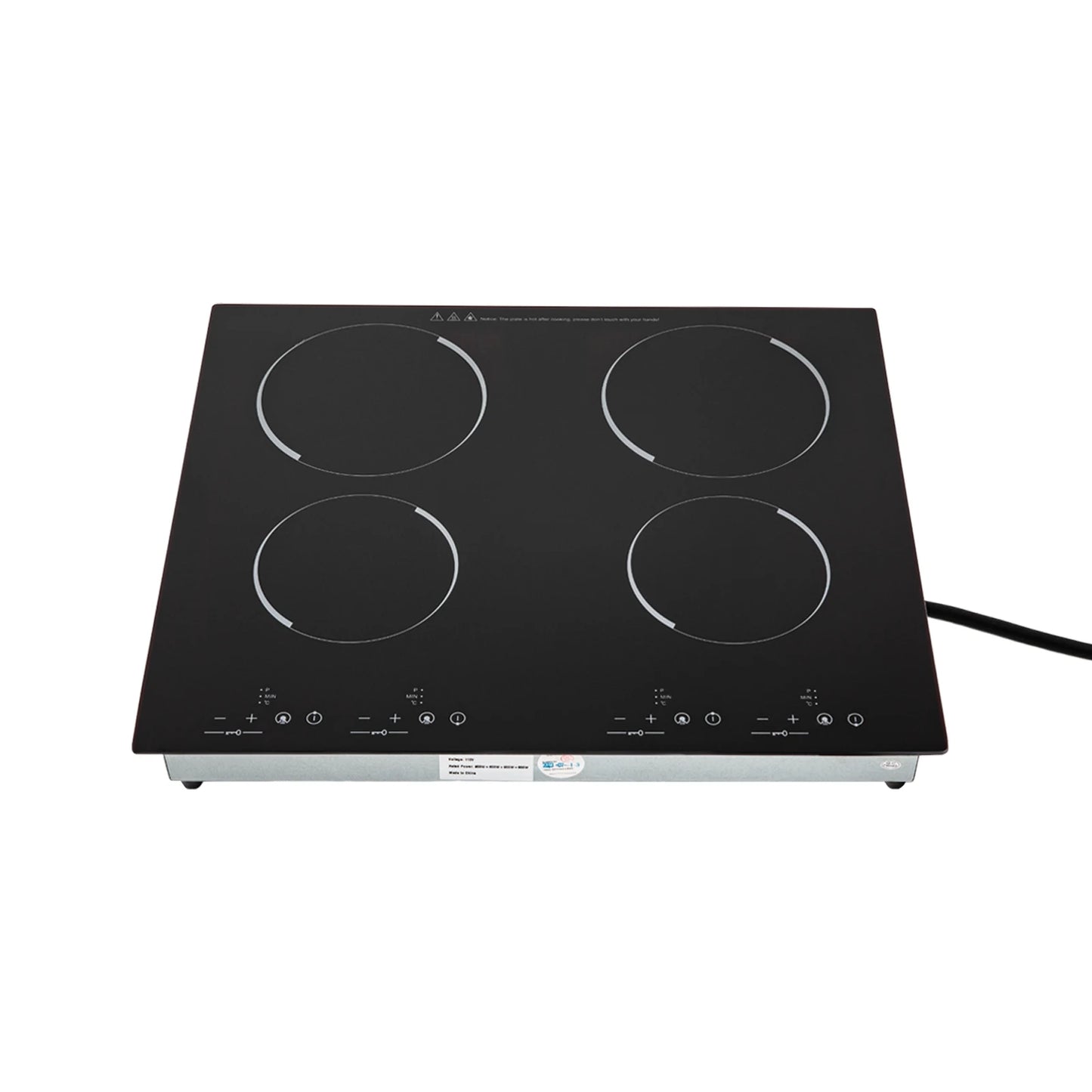4-Burner Electric Cooktop, 110V Built-in Ceramic Stove Top with Touch Control – 3000W, 9 Heating Levels