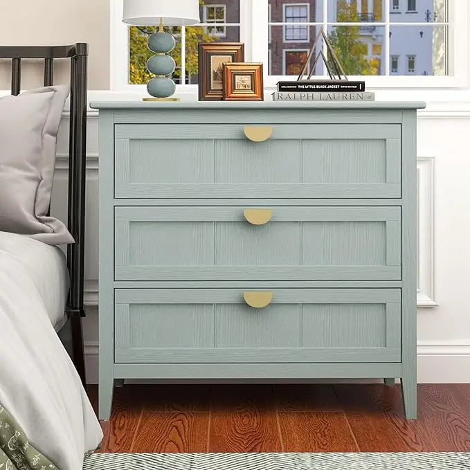 Modern 3-Drawer Wood Dresser – Farmhouse Chest & Bedroom Cabinet (30" Wide)
