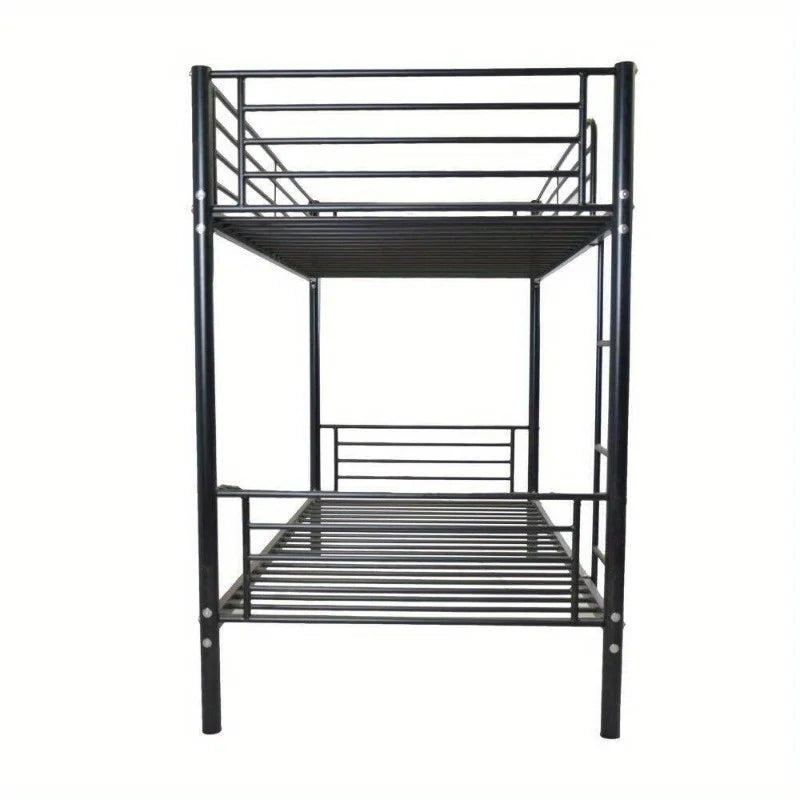 Modern Metal Twin over Twin Bunk Beds Frame Ladder Adult Children Bedroom Dorm