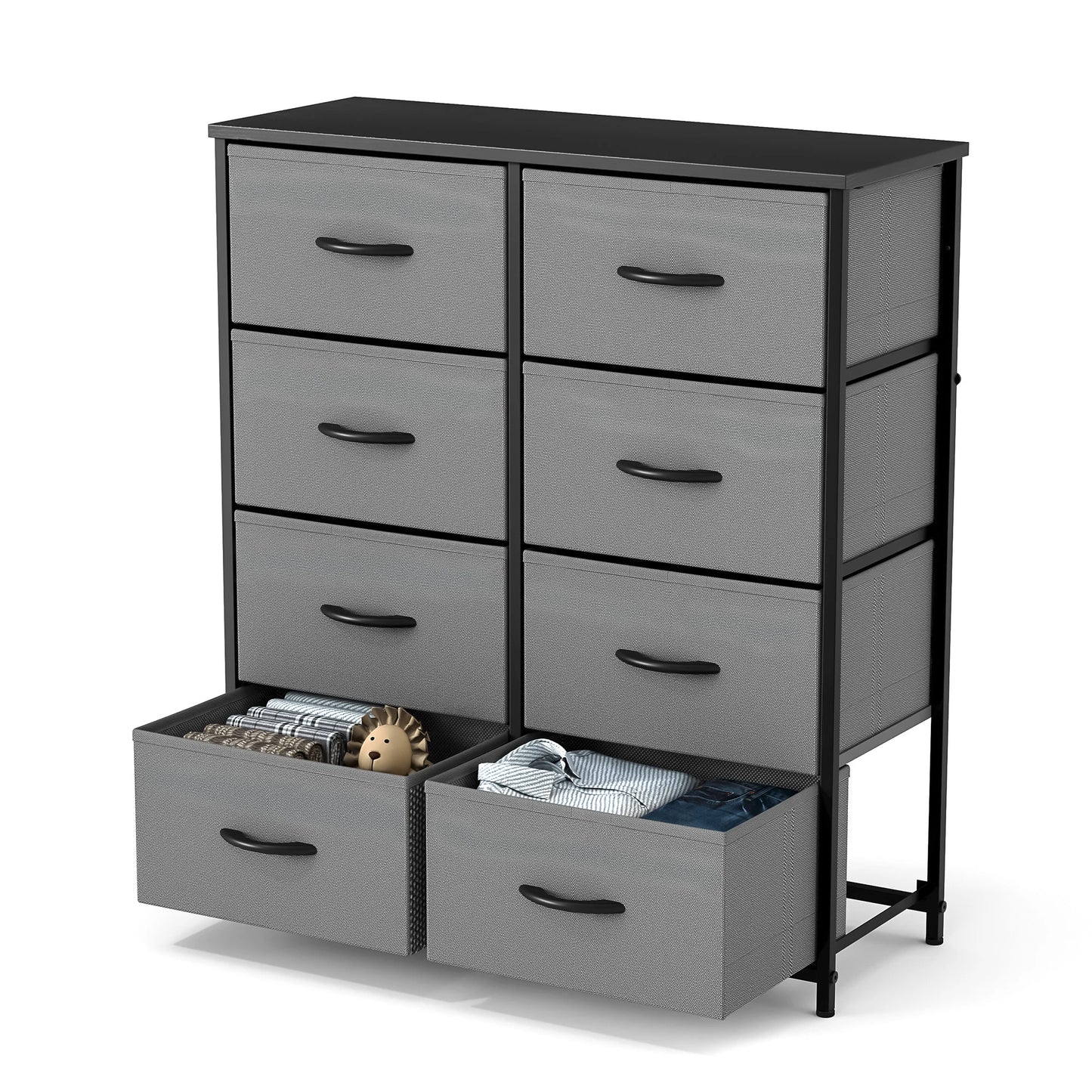 JHK Children’s Wardrobe with 8 Fabric Drawers – Bedroom Storage Cabinet with Steel Frame | Clothes Closet & Home Furniture Organizer