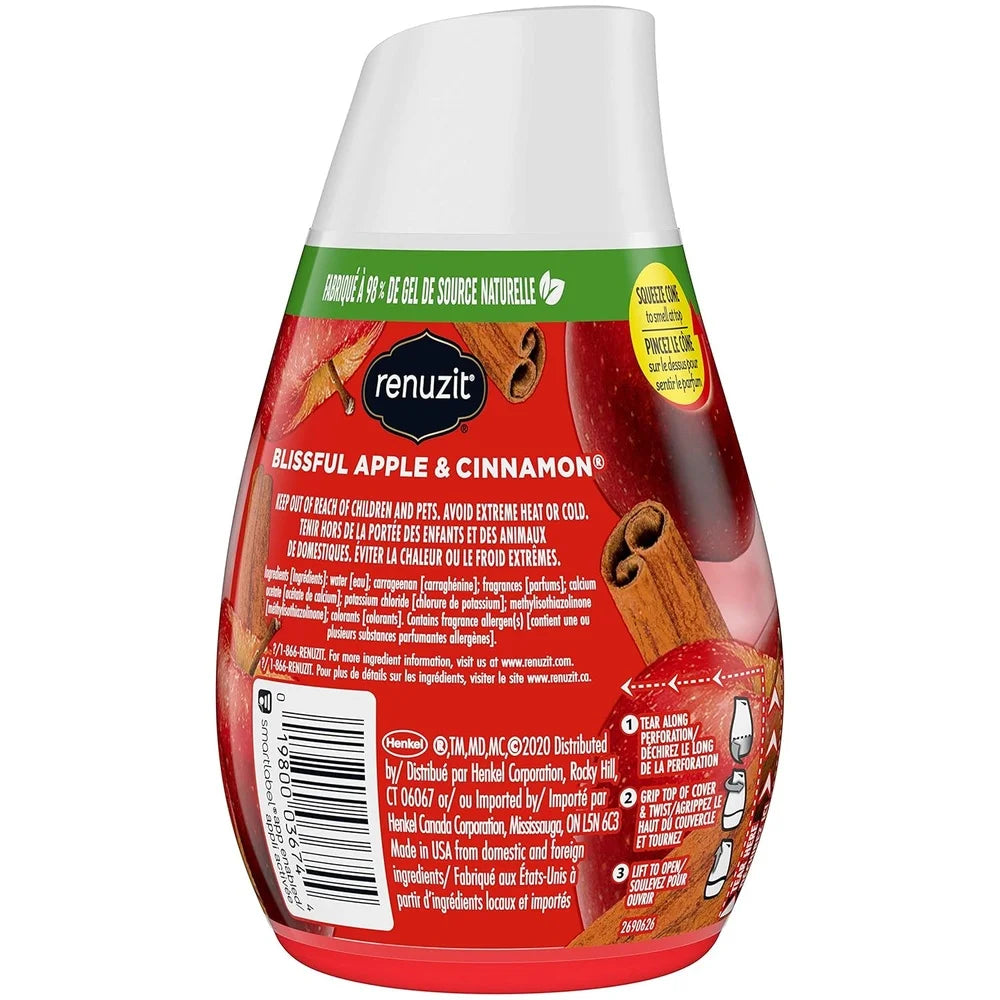 Adjustable Gel Air Freshener – Apple Cinnamon, Solid Odor Eliminator Cone, Long-Lasting Scent, Pack of 12