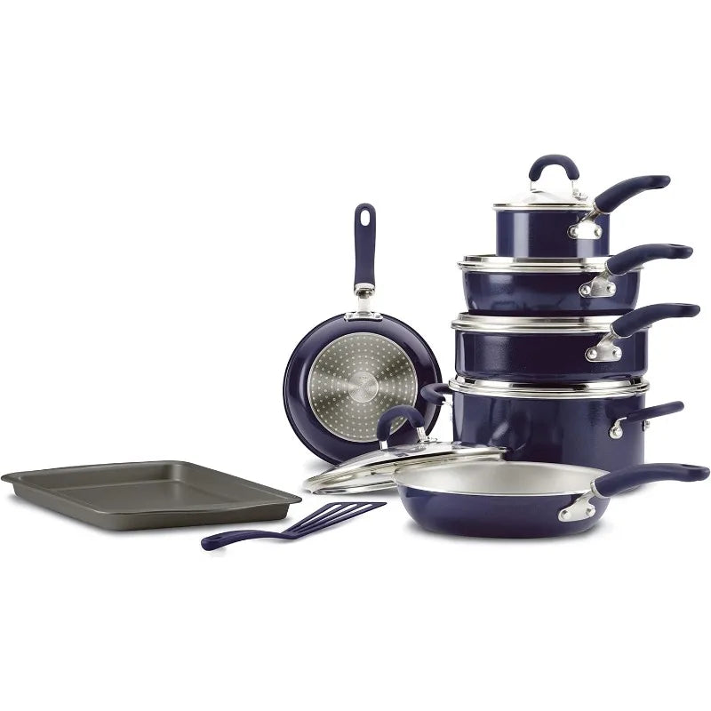 Rachael Ray Create Delicious Nonstick Cookware Pots and Pans Set, 13 Piece, Purple Shimmer