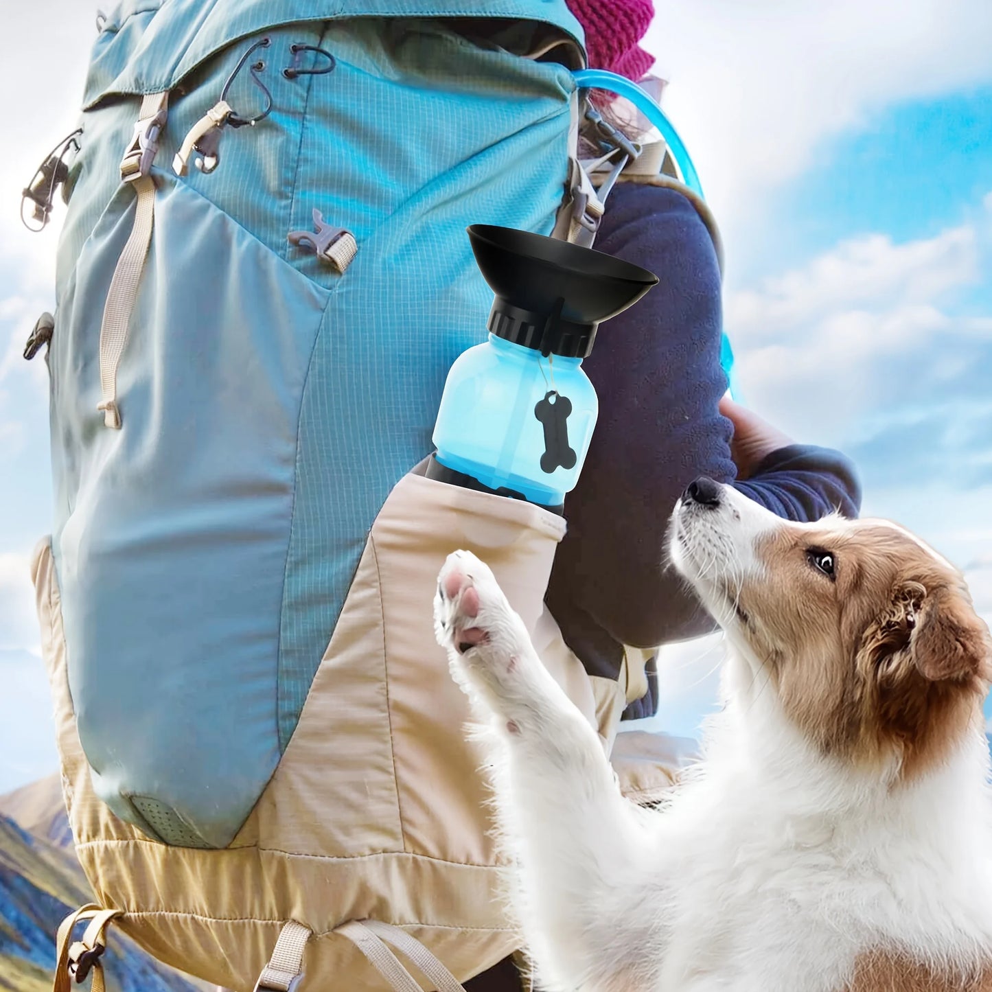 Portable Dog Water Bottle – Travel Pet Water Dispenser with Bowl for Dogs & Cats