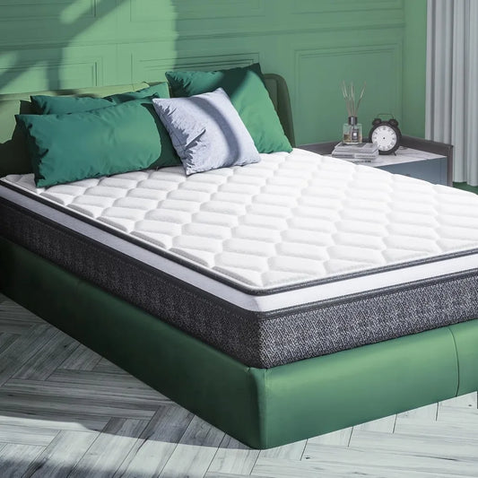 10-Inch Queen Hybrid Mattress in a Box, Medium Firm with Gel Memory Foam & Pocket Springs