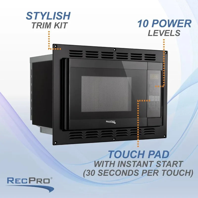 RecPro RV Convection Microwave Black 1.1 Cu. ft  120V Microwave  Appliances Direct Replacement  High Pointe and Greystone