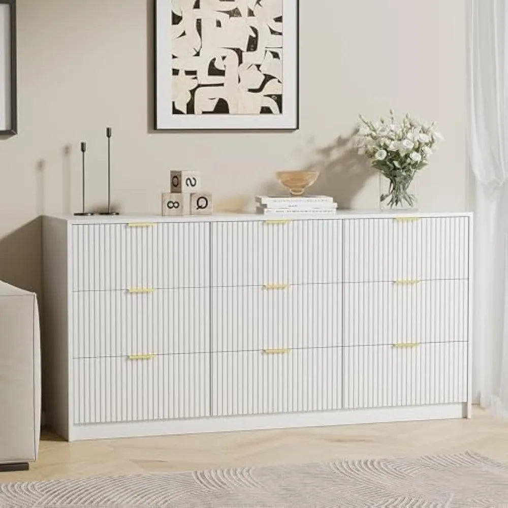 Drawer Dresser with LED Lighting & Built-in Power Outlet