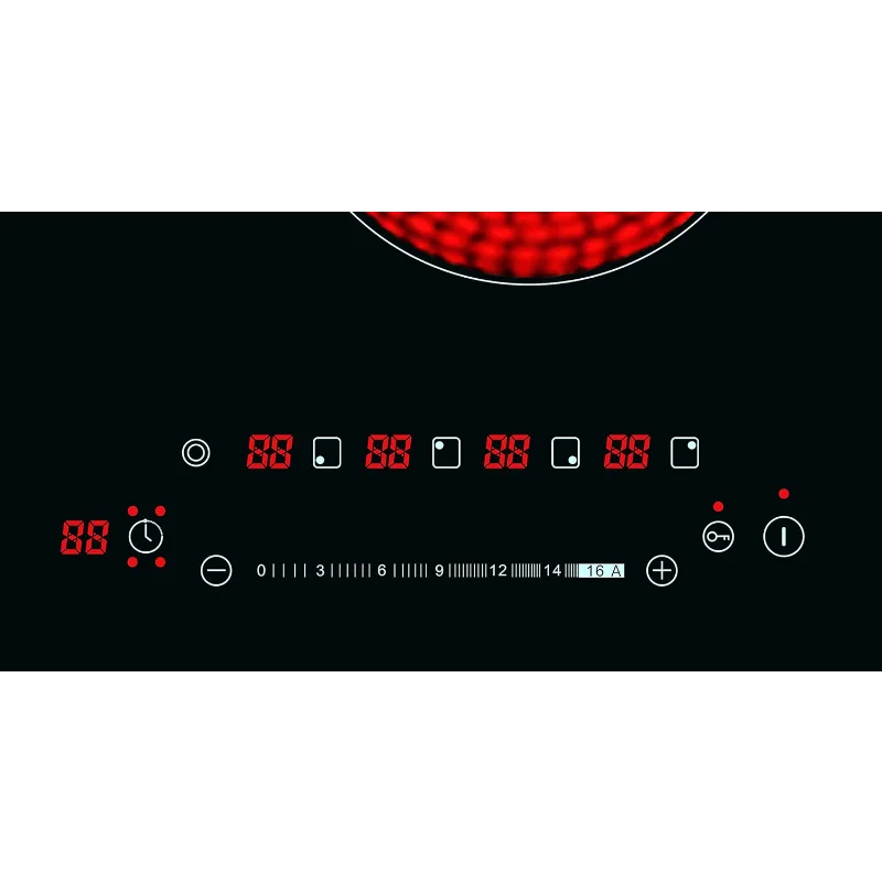 K&H 24" Built-in Electric Cooktop – 4 Burner Radiant Ceramic Stove Top, 7200W, Slider Touch Control (CE24-7206SL)