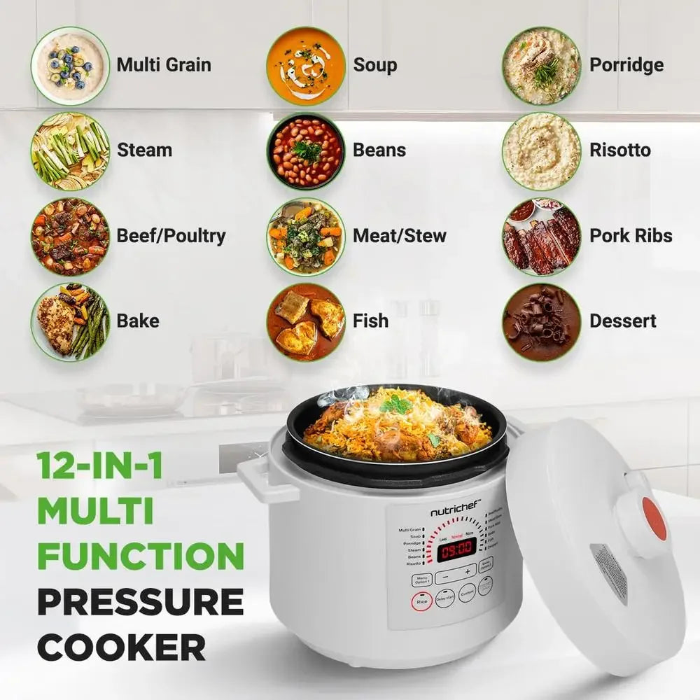 6-Quart Electric Pressure Cooker – Multi-Function with 9 Preset Modes & Digital Controls