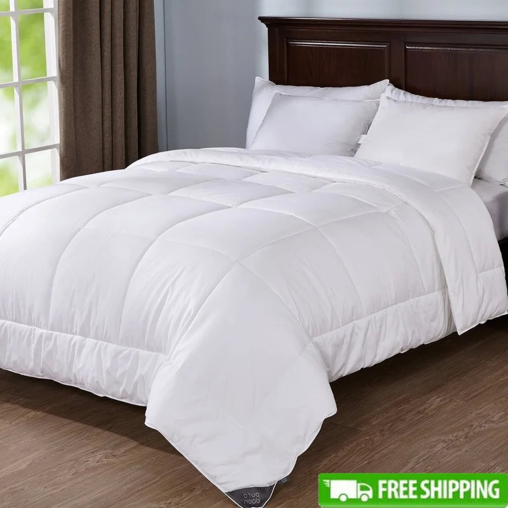 400-Thread Count Down Alternative Comforter – Twin Size Hypoallergenic Duvet Insert, Soft Cotton Fabric, All-Season Use