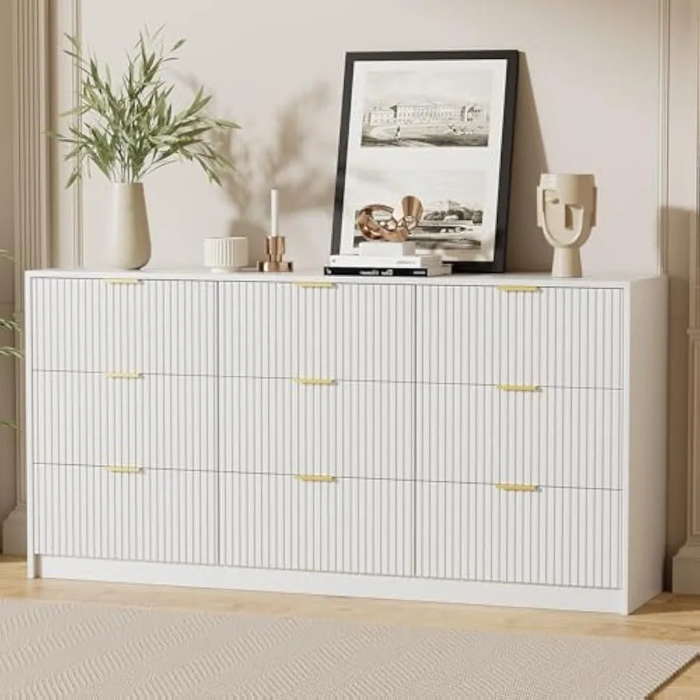 Drawer Dresser with LED Lighting & Built-in Power Outlet
